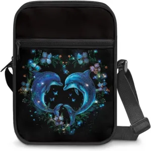 Xoenoiee Small Crossbody Bag Multi-pocket, Unisex Mini Messenger Bag Multi-functional Shoulder Bag for Outing Daily