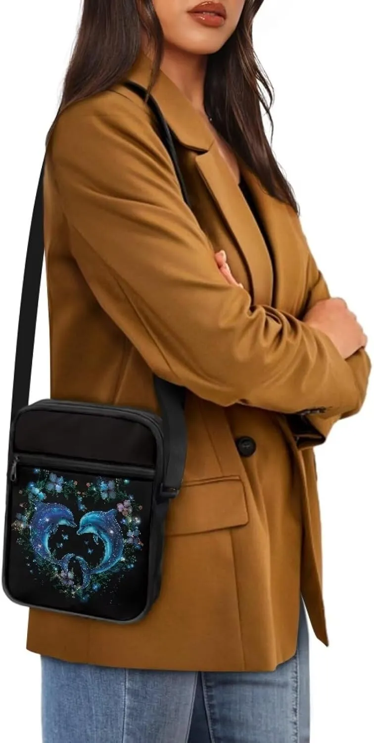 Xoenoiee Small Crossbody Bag Multi-pocket, Unisex Mini Messenger Bag Multi-functional Shoulder Bag for Outing Daily