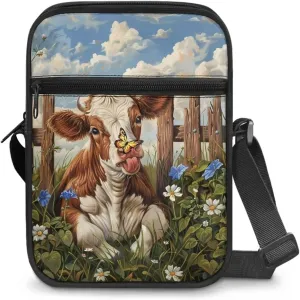 Xoenoiee Small Crossbody Bag Multi-pocket, Unisex Mini Messenger Bag Multi-functional Shoulder Bag for Outing Daily