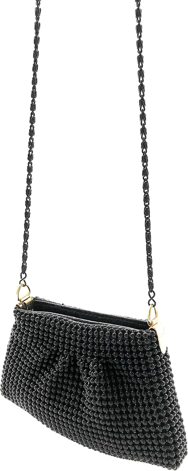 XXX-Small Women Clutch Metal Beaded Mesh Evening Purse