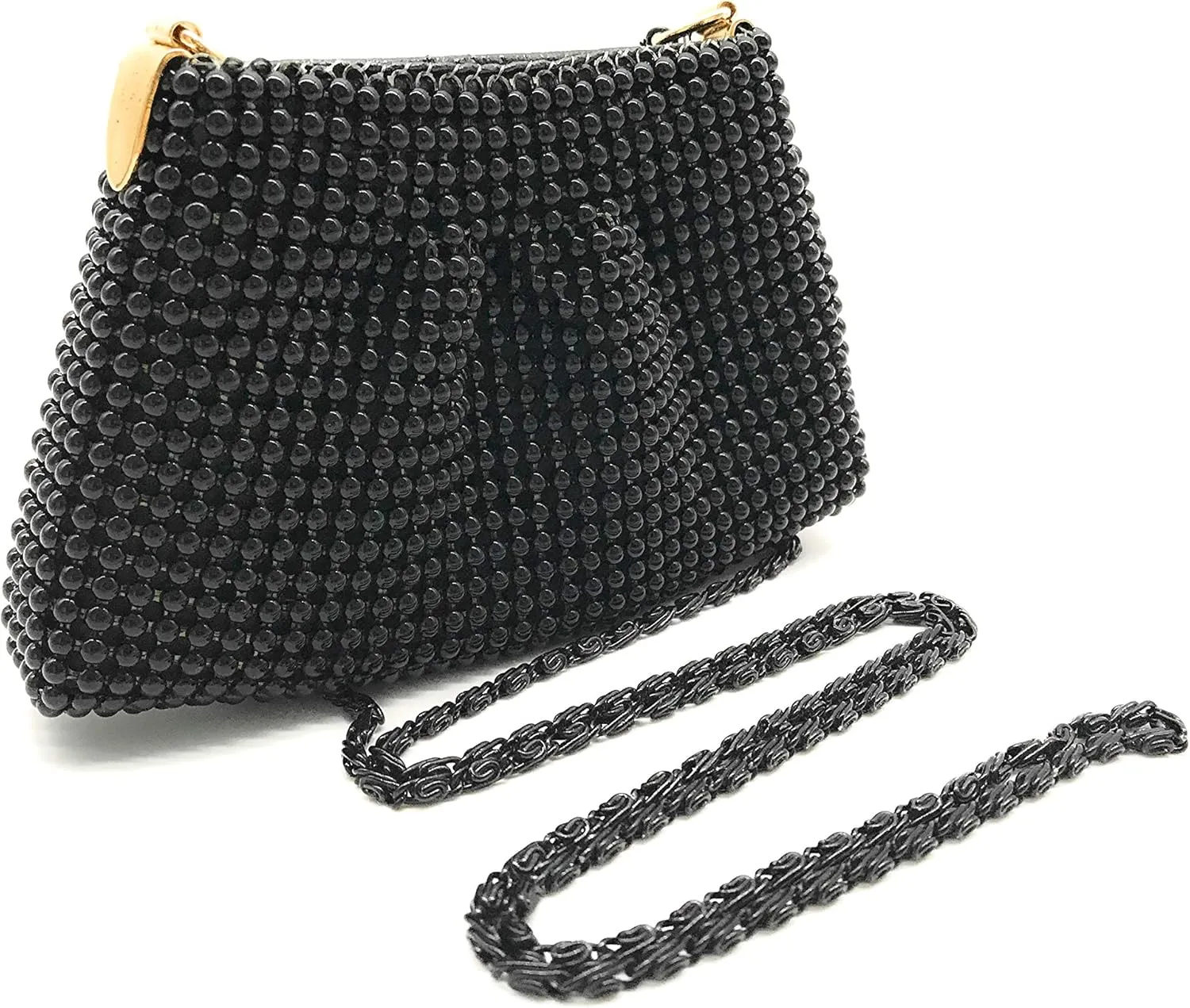XXX-Small Women Clutch Metal Beaded Mesh Evening Purse