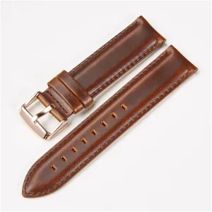 YANGQI yaoqijie Watch Accessories Quick Release Watchbands 18 20 22 Mm Leather Watch Strap Compatible with DW Daniel Wellington Watch Band Lasting (Band Color : Brown Rose Clasp, Band Width : 20mm)
