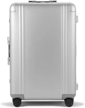 ZERO Halliburton Classic Aluminum 3.0 Large Zipperless Luggage, Hardside Check-in, Four Wheels, Auto-Return Pull Handle, Double Latch Locks- TSA Accepted, Interior Divider, 28-Inch, 88L, Silver