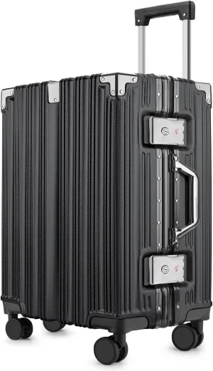 Zipperless Luggage | 20 Inch Airline Approved | TSA Lock, Scratch-Proof Hardshell & Silent Wheels | Lightweight Carry-On for Business Travel (Black)