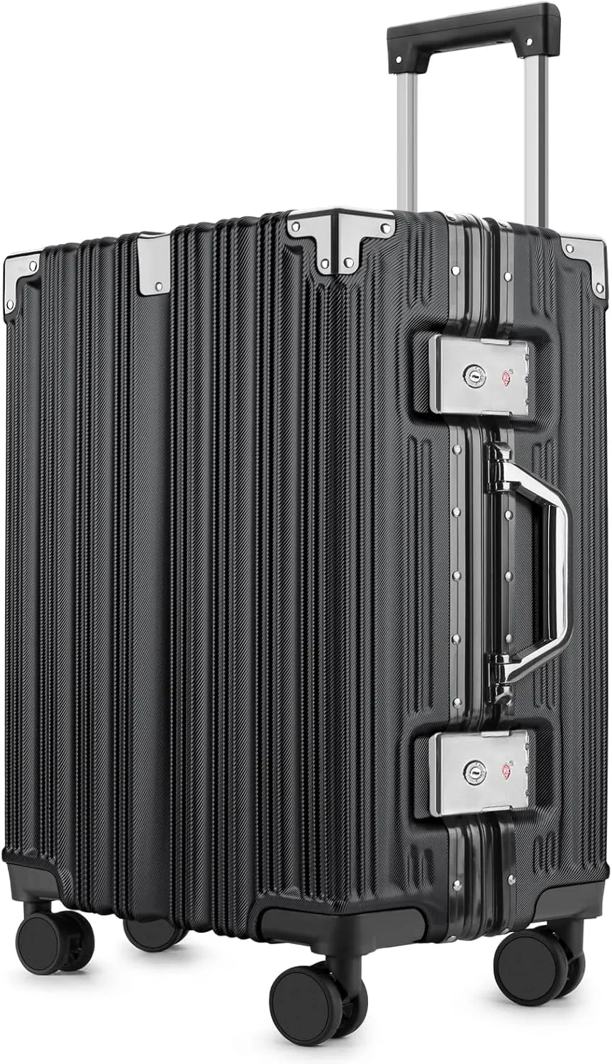 Zipperless Luggage | 20 Inch Airline Approved | TSA Lock, Scratch-Proof Hardshell & Silent Wheels | Lightweight Carry-On for Business Travel (Black)