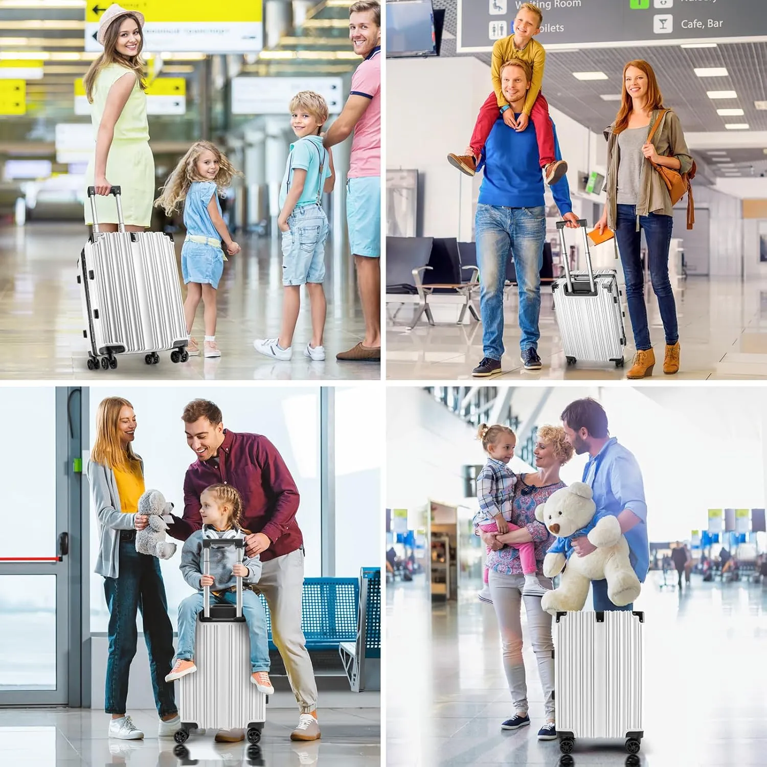 Zipperless Luggage | 24 Inch Checked suitcase | TSA Lock, Scratch-Proof Hardshell & Silent Wheels | Lightweight Carry-On for Business Travel (White)