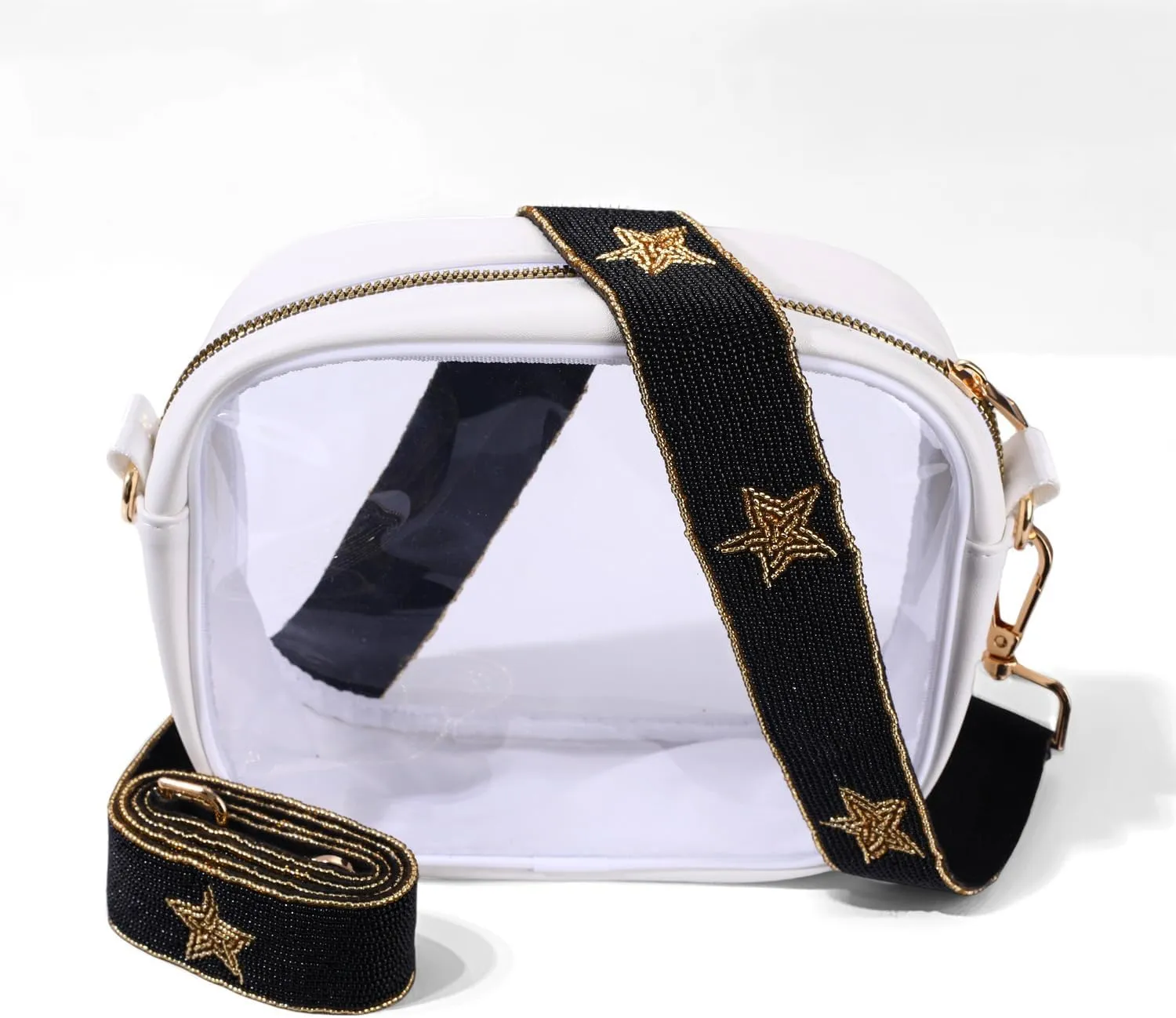 ZOLEAROPY Game Day Beaded Purse Strap Stadium Football University College Star Bag Strap Accessory Game Day Clear Crossbody
